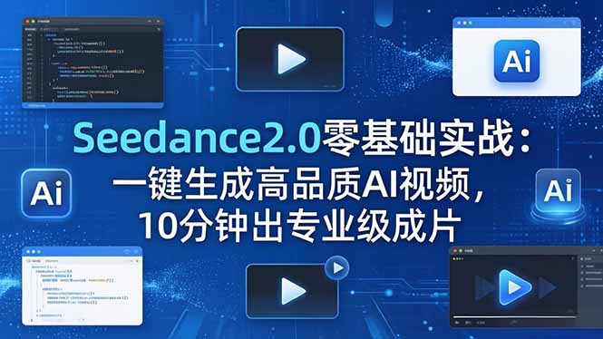 Seedance2.0零基础实战：一键生成高品质AI视频，10分钟出专业级成片-选优云网创