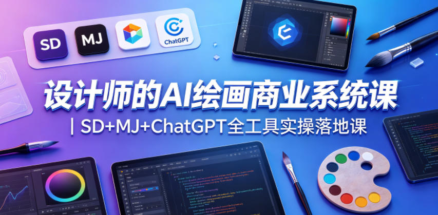 设计师的AI绘画商业系统课|SD+MJ+ChatGPT全工具实操落地课-选优云网创