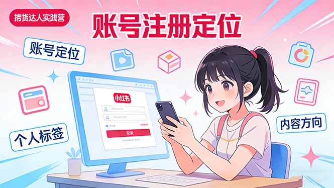 小红书带货达人实战营：账号注册定位、内容创作、选品策略、带货技巧、流量运营等-选优云网创