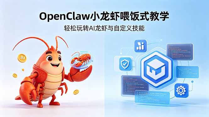 不用懂技术!OpenClaw小龙虾喂饭式教学,轻松玩转AI龙虾与自定义技能-选优云网创