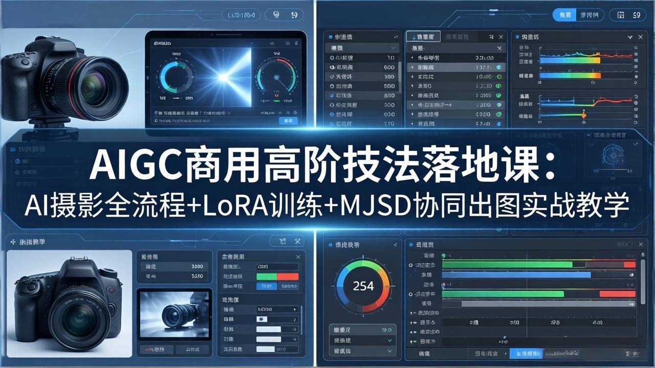 AIGC商用高阶技法落地课：AI摄影全流程+LoRA训练+MJSD协同出图实战教学-选优云网创
