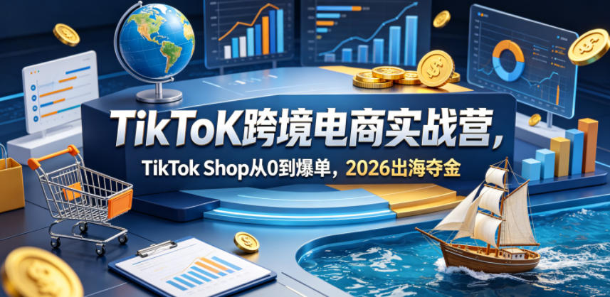 TikToK跨境电商实战营，TikTok Shop从0到爆单，2026出海夺金-选优云网创