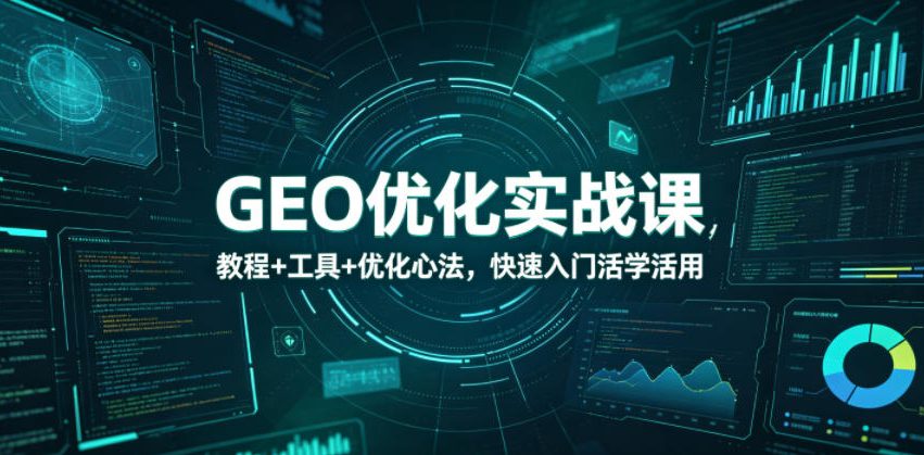 GEO优化实战课，教程+工具+优化心法，快速入门活学活用-选优云网创
