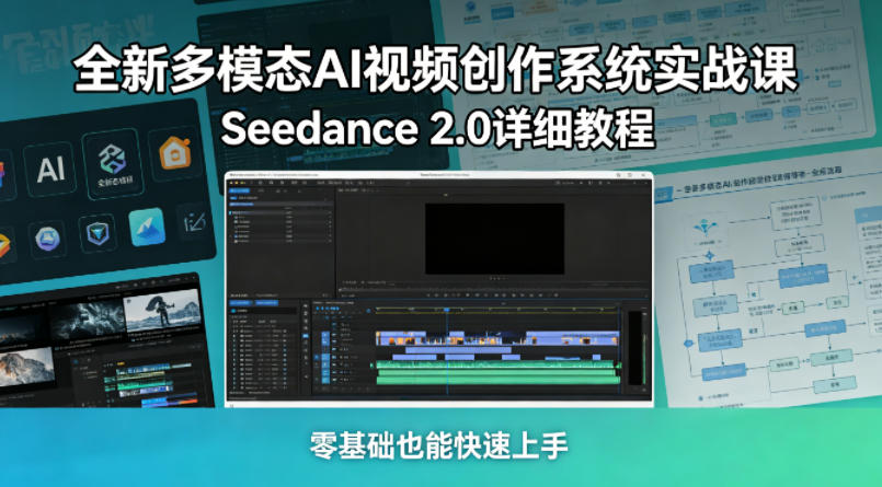 全新多模态AI视频创作系统实战课，Seedance 2.0详细教程，零基础也能快速上手-选优云网创