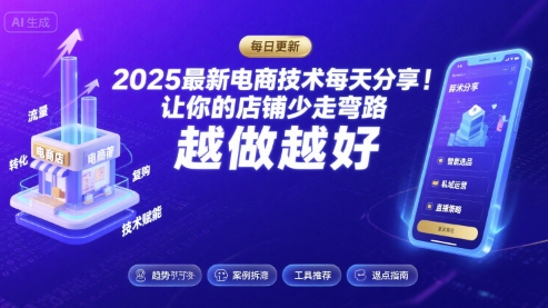 2025-2026最新电商技术每天分享，让你的店铺少走弯路，越做越好(更新26年07月)-选优云网创
