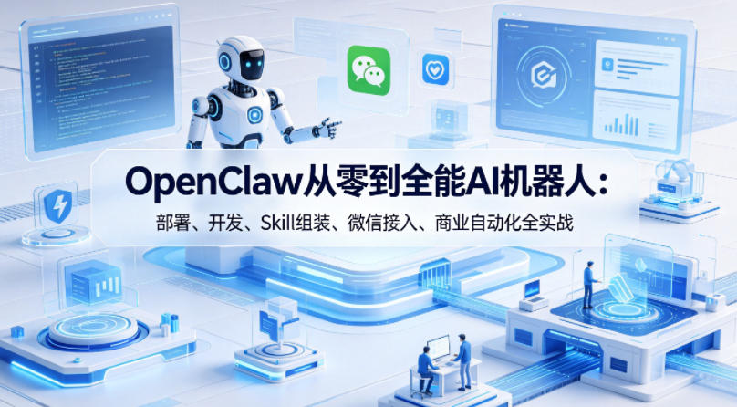 OpenClaw从零到全能AI机器人：部署、开发、Skill组装、微信接入、商业自动化全实战-选优云网创