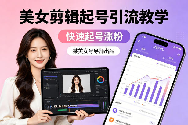 某美女号导师出品：美女剪辑起号引流教学，快速起号涨粉-选优云网创