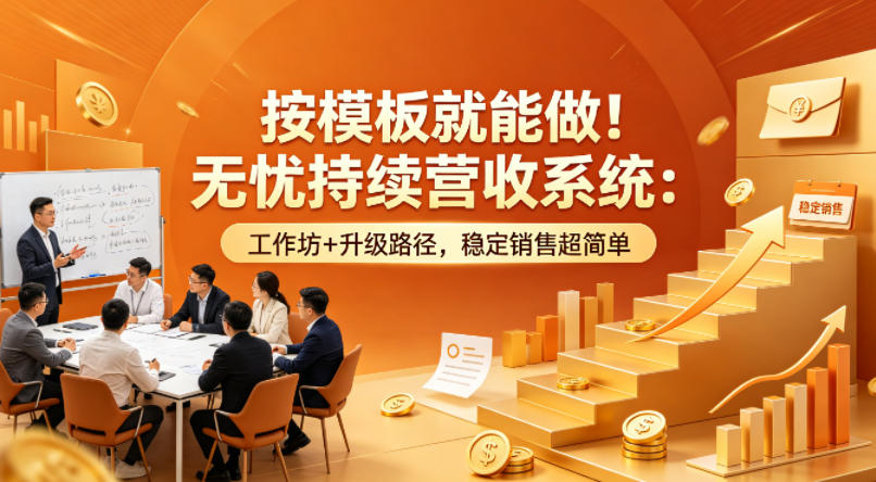 按模板就能做！无忧持续营收系统：工作坊+升级路径，稳定销售超简单【原创双语字幕】-选优云网创