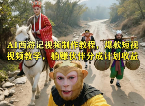 AI西游记视频制作教程，爆款短视频教学，躺賺伙伴分成计划收益-选优云网创