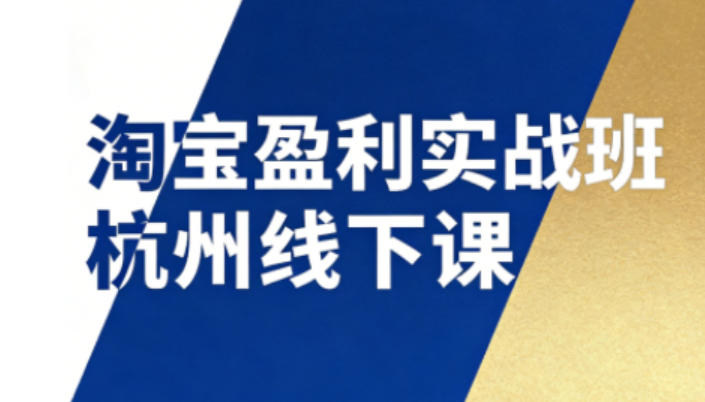 淘宝盈利实战班杭州线下课12月26-28日(音频+字幕)，帮你掌握SOP流程+12门核心技术-选优云网创