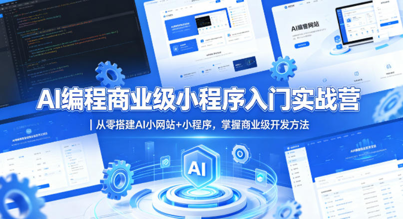 AI编程商业级小程序入门实战营｜从零搭建AI小网站+小程序，掌握商业级开发方法-选优云网创
