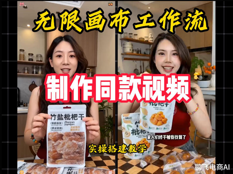 无限画布工作流一键复刻爆款带货视频，实操搭建，操作简单-选优云网创