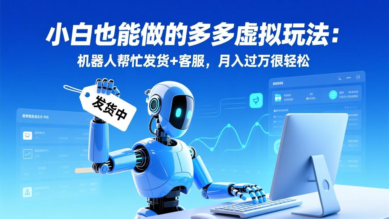 小白也能做的多多虚拟玩法：机器人帮忙发货+客服，月入过万很轻松-选优云网创