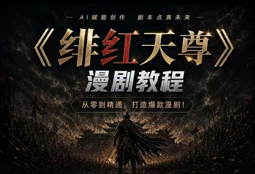 绯红天尊AI漫剧系统教程｜从零入门到精通，工具运用+剧本创作+爆款逻辑+提示词素材+镜头剪辑，全套爆款漫剧落地实战课-选优云网创