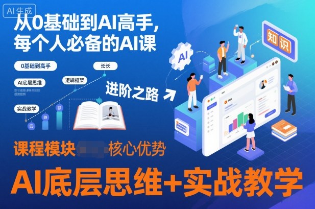 从0基础到AI高手，每个人必备的AI课，AI底层思维+实战教学-选优云网创