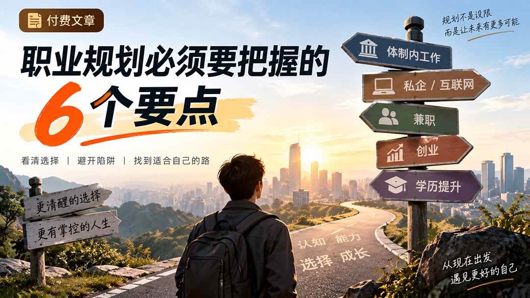 (20422期)付费文章:职业规划必须要把握的6个要点-选优云网创