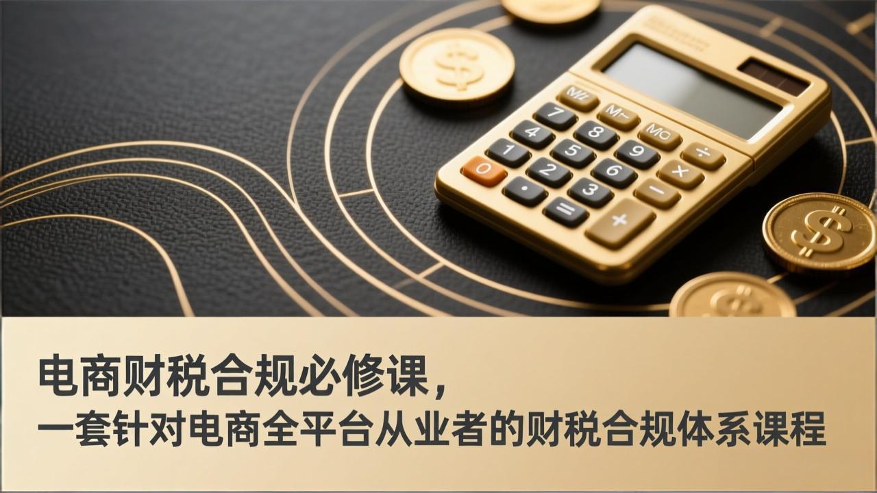 电商财税合规必修课，是一套针对电商全平台从业者的财税合规体系课程-选优云网创