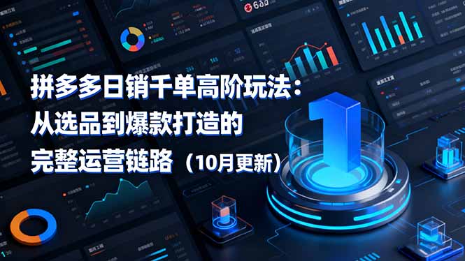 拼多多日销千单高阶玩法：从选品到爆款打造的完整运营链路(10月更新-选优云网创