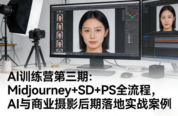 AI训练营第三期：Midjourney+SD+PS全流程，AI与商业摄影后期落地实战案例-选优云网创