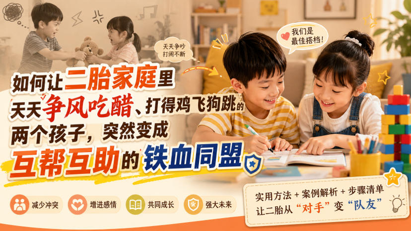 付费文章：如何让二胎家庭里天天争风吃醋、打得鸡飞狗跳的两个孩子，突然变成互帮互助的铁血同盟？-选优云网创