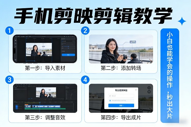 手机剪映剪辑教学，小白也能学会的操作，秒出大片-选优云网创