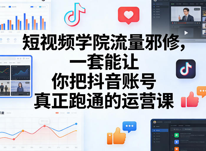 短视频学院流量邪修，一套能让你把抖音账号真正跑通的运营课-选优云网创
