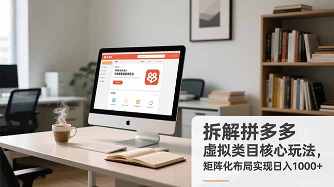 拆解拼多多虚拟类目核心玩法，矩阵化布局实现日入1000+-选优云网创