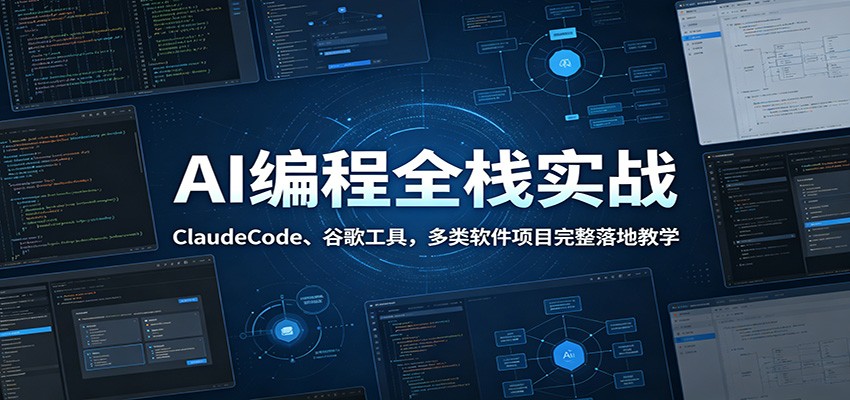AI编程全栈实战：ClaudeCode、谷歌工具，多类软件项目完整落地教学-选优云网创
