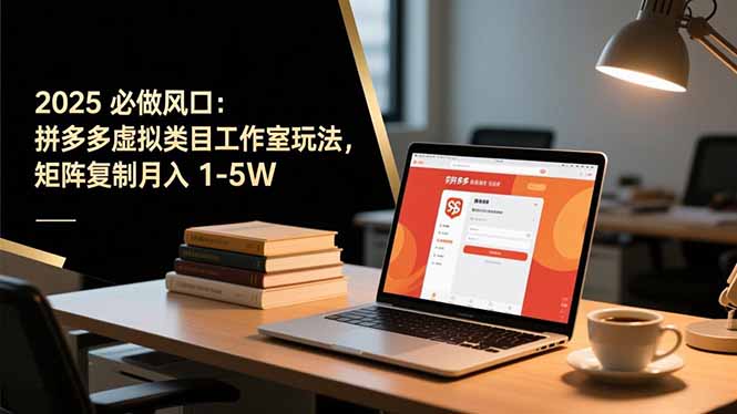 2025 必做风口：拼多多虚拟类目工作室玩法，矩阵复制月入 1-5W-选优云网创