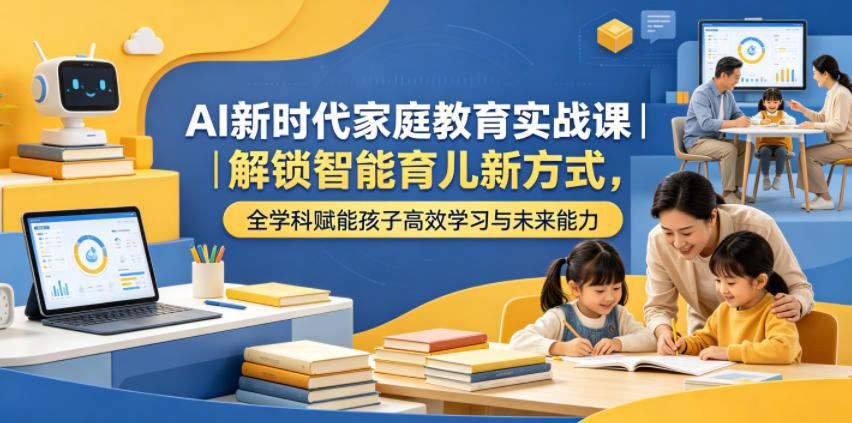 AI新时代家庭教育实战课｜解锁智能育儿新方式，全学科赋能孩子高效学习与未来能力-选优云网创