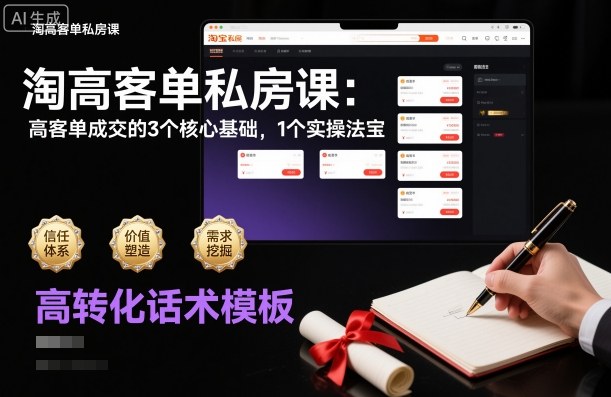 淘高客单私房课：高客单成交的3个核心基础，1个实操法宝-选优云网创