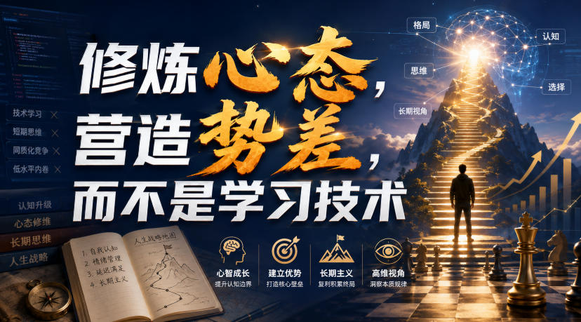 付费文章：修炼心态，营造势差，而不是学习技术-选优云网创