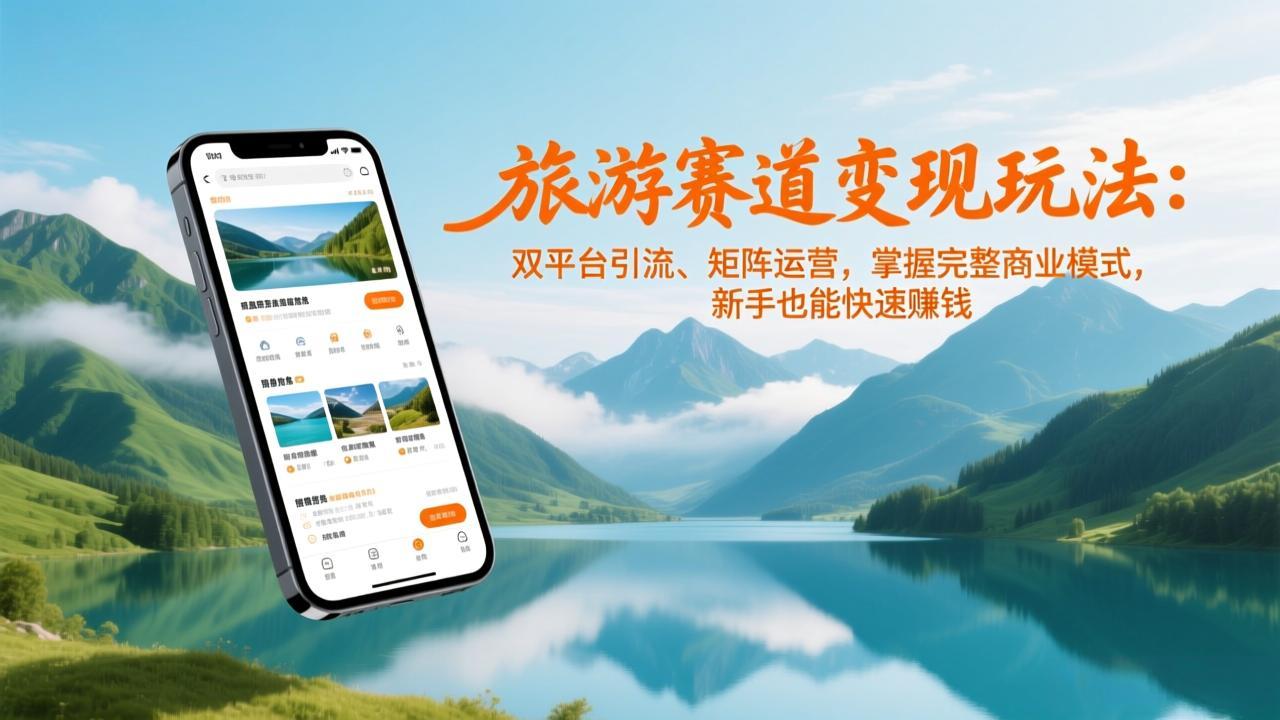 旅游赛道变现玩法：双平台引流、矩阵运营，掌握完整商业模式，新手也能快速赚钱-选优云网创