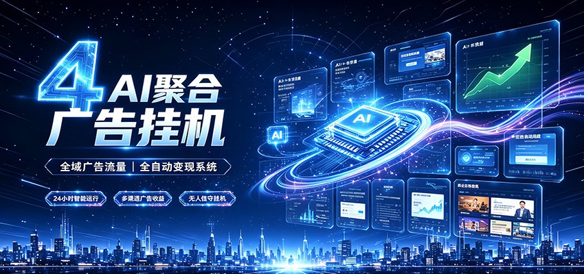 全域广告流量聚合，AI无人挂机稳赚佣金，打造长期稳定被动收入副业-选优云网创