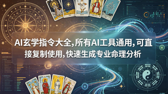 AI玄学指令大全，所有AI工具通用，可直接复制使用，快速生成专业命理分析-选优云网创