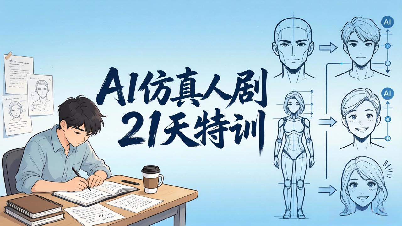 AI仿真人剧21天特训-更新：从剧本到成片全流程实战，掌握角色一致性与变现方法-选优云网创