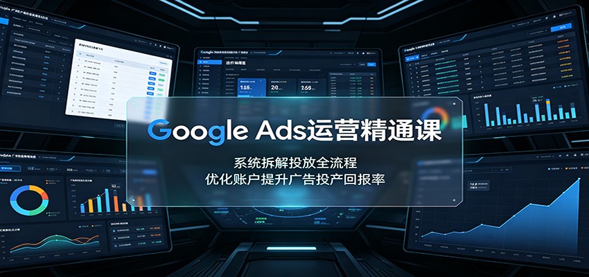 Google Ads运营精通课:系统拆解投放全流程,优化账户提升广告投产回报率-选优云网创
