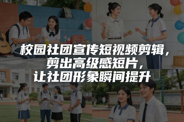 校园社团宣传短视频剪辑，剪出高级感短片，让社团形象瞬间提升-选优云网创