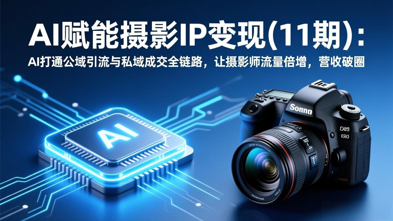 AI赋能摄影IP变现(11期-选优云网创