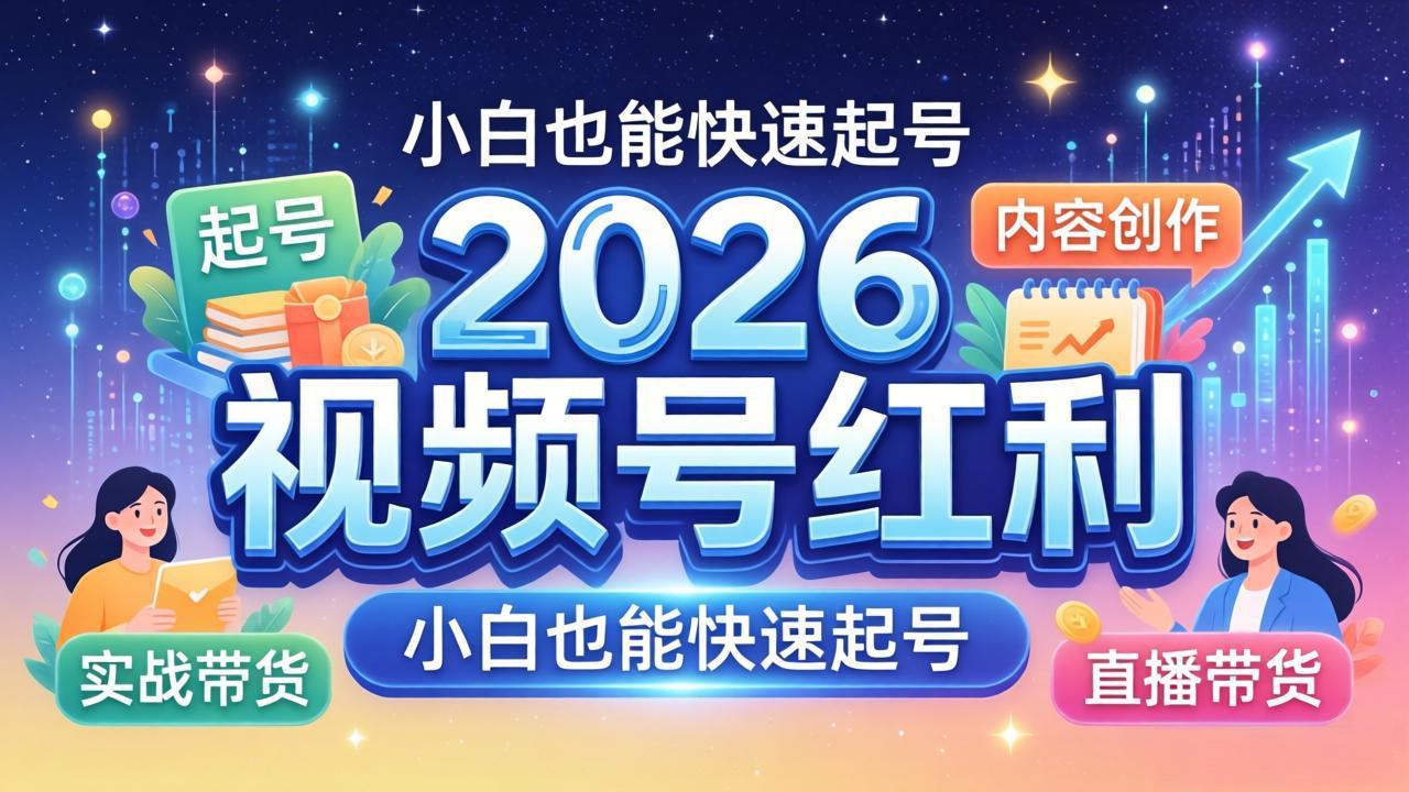 2026视频号红利实战营，大佬亲授起号、内容、直播、IP、投流、私域、矩阵全套落地打法-选优云网创