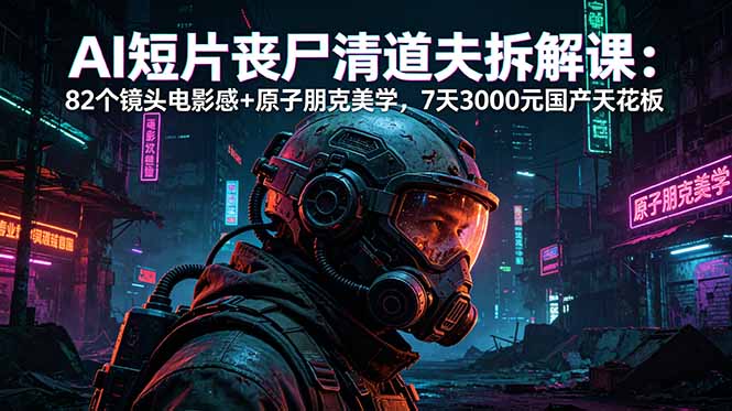 AI短片《丧尸清道夫》拆解课：82个镜头电影感+原子朋克美学，7天3000元国产天花板-选优云网创