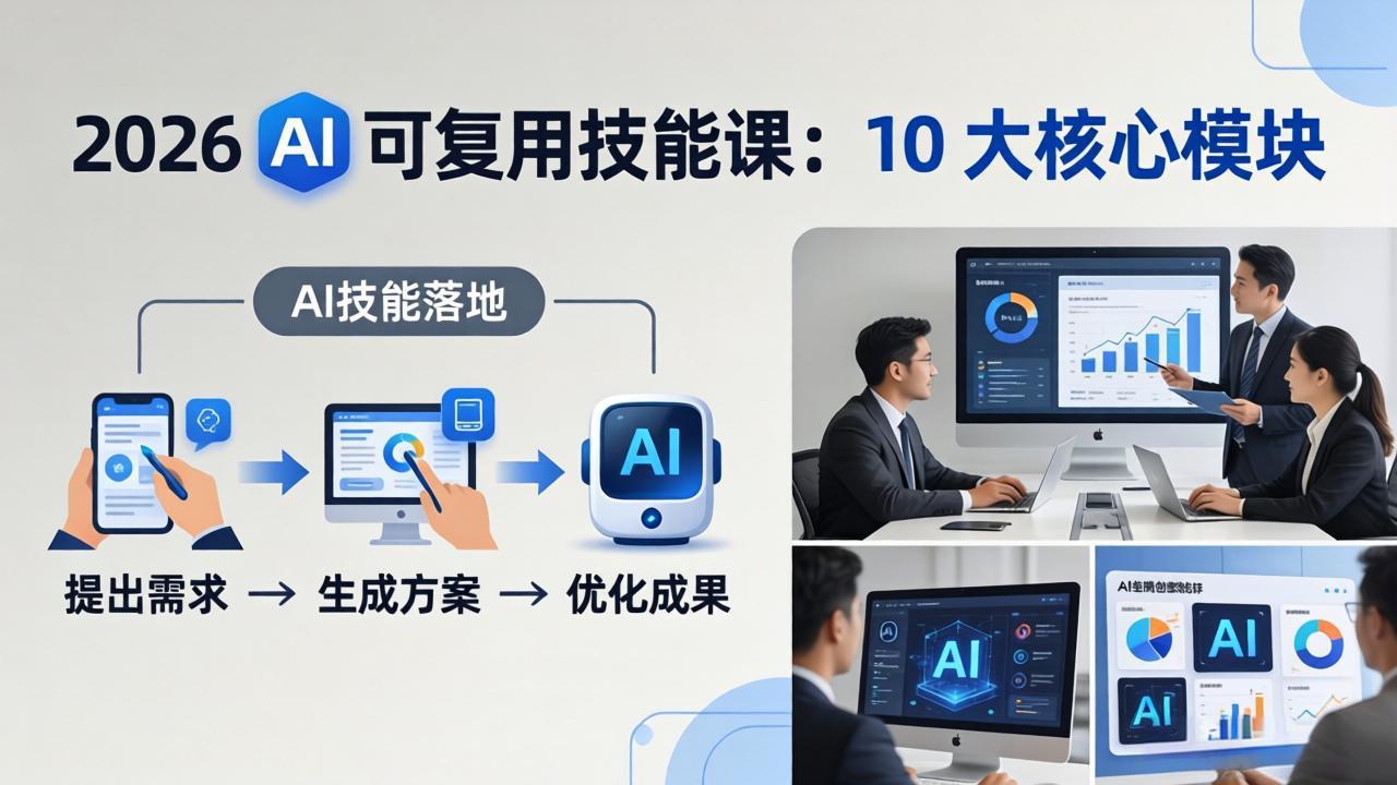 2026AI可复用技能-4月新课：10大核心模块，手把手教你把AI用进工作、产出成果-选优云网创