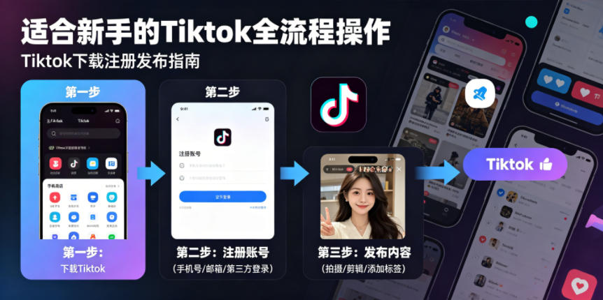 Tiktok下载注册发布，适合新手的Tiktok全流程操作-选优云网创