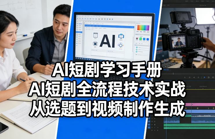 AI短剧学习手册，AI短剧全流程技术实战，从选题到视频制作生成-选优云网创