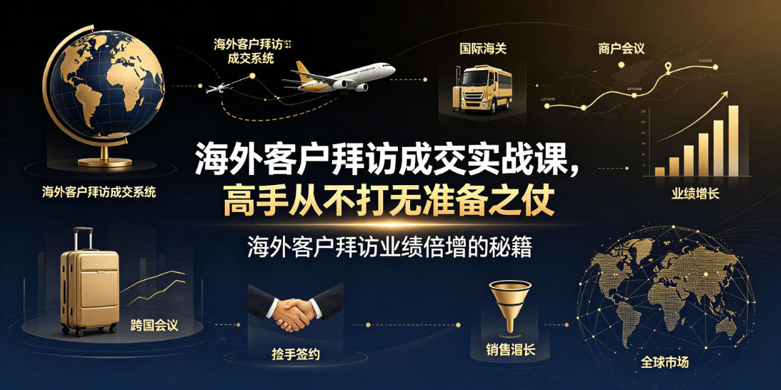 海外客户拜访成交实战课，高手从不打无准备之仗，海外客户拜访业绩倍增的秘籍-选优云网创
