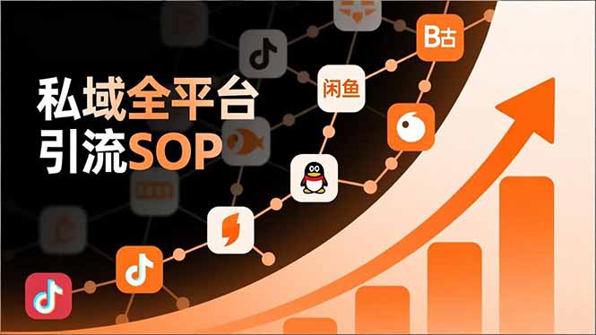 私域全平台引流SOP，抖音/快手/小红书/微信/QQ/B站/闲鱼等，技术合集，高效转化公域流量-选优云网创