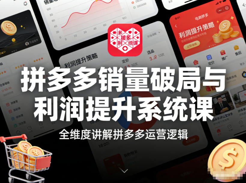 拼多多销量破局与利润提升系统课,全维度讲解拼多多运营逻辑-选优云网创