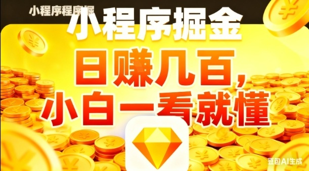 微信小程序掘金项目，日入几张，项目简单，小白一看就懂，5分钟就能学会上手操作【揭秘】-选优云网创