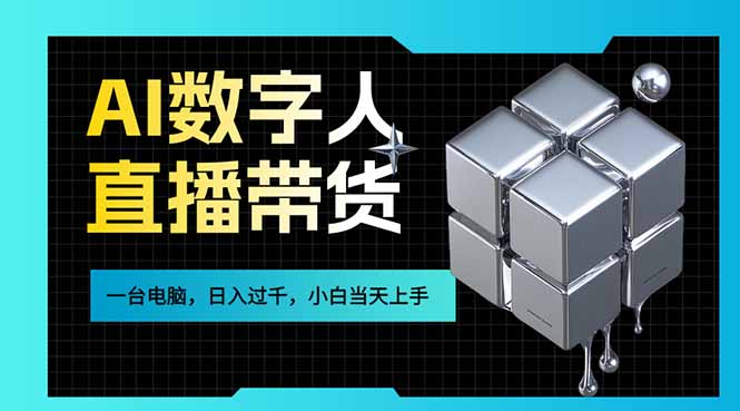 AI数字人直播带货风口已来，一台电脑在家日入过千，小白当天上手的赚钱技能-选优云网创