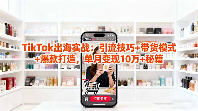 「TikTok出海实战」引流技巧+带货模式+爆款打造，单月变现10万+秘籍-选优云网创